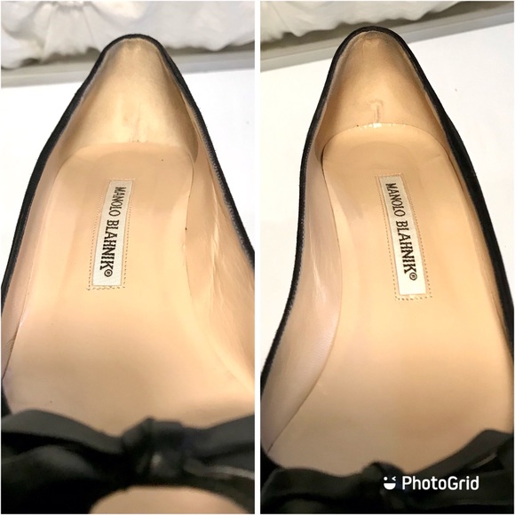 Like🆕 MANOLO BLAHNIK Black Kitten Heels  US 8 - Picture 12 of 13